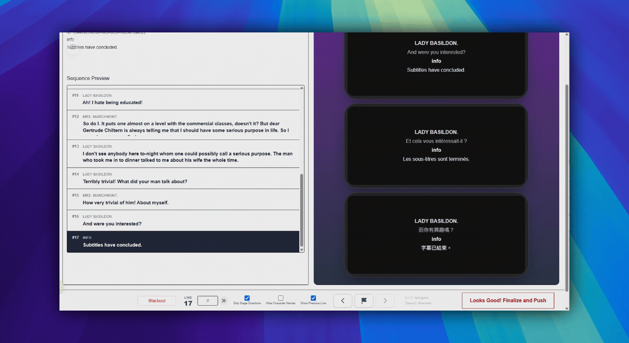 Finalize button in Simulation